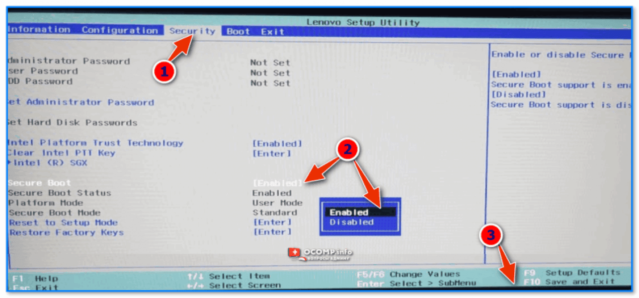 Как отключить безопасную загрузку (Secure Boot), и что делать, если эта опция не меняется в BIOS