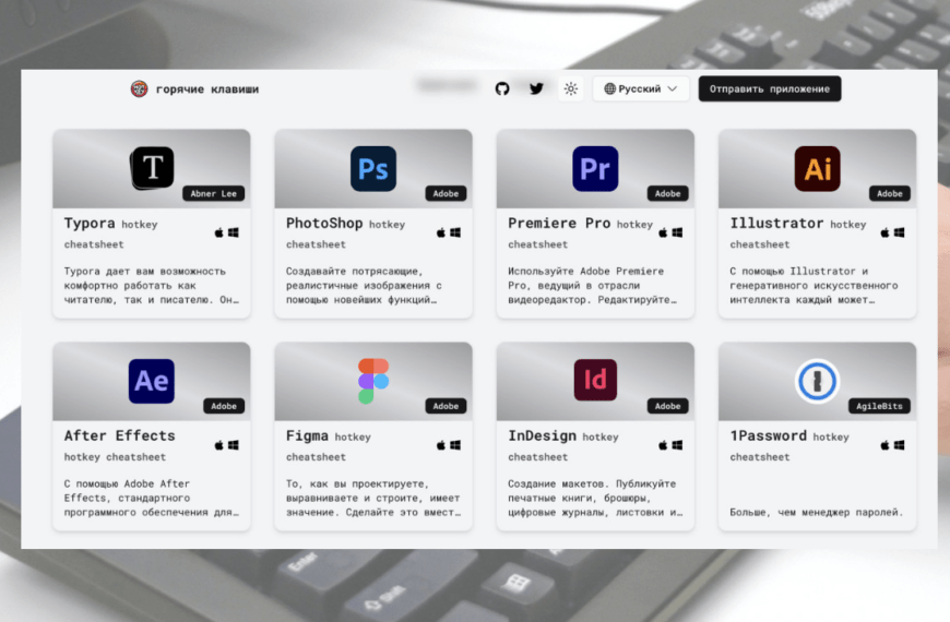 Горячие клавиши для любых программ