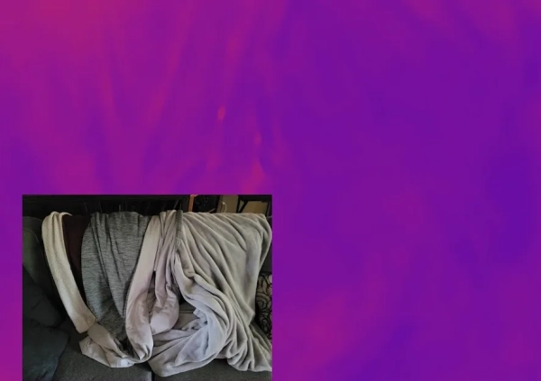 Изображение может содержать Фиолетовый Домашний Декор Льняная Спина Часть Тела Человек Аксессуары Сумка Сумка Диван и Мебель