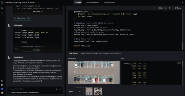 Создание системы обнаружения парковки на основе камеры с использованием VisionAgent 4 980933a43153605ba5ba697a84e9eb3d
