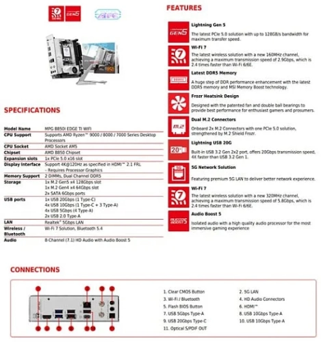 MSI выпустила миниатюрную материнскую плату MPG B850I EDGE TI WIFI MSI выпустила миниатюрную материнскую плату MPG B850I EDGE TI WIFI
