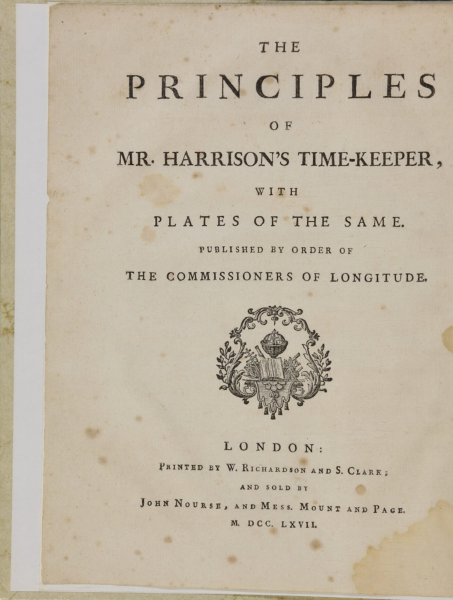 В 1767 году британское правительство опубликовало трактат, посвященный Джону Гаррисону и его хронометру H4, позволившему решить проблему определения долготы