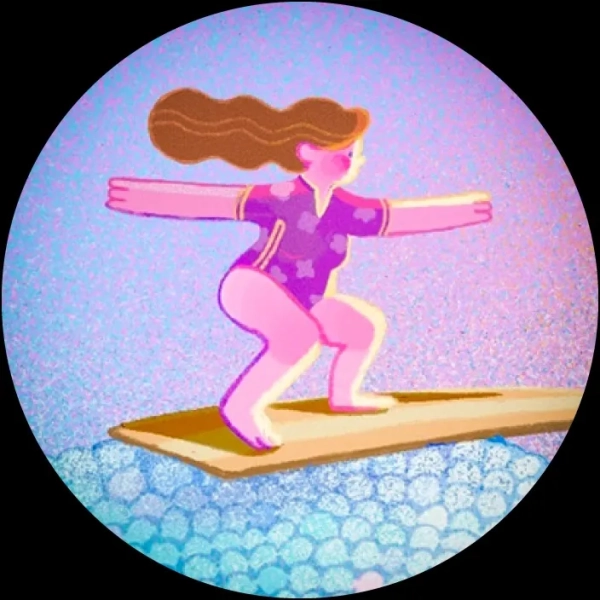 Изображение может содержать фотографию ребенка и фиолетовый цвет.