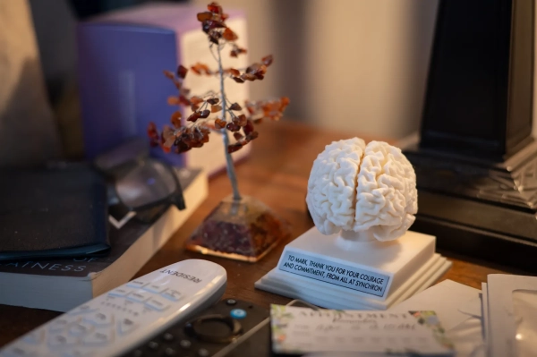 Есть Neuralink, а есть компания, читающая мысли, которая может его превзойти 6 Изображение может содержать: Мебель, Стол, Настольная столешница, Электроника, Крем, Десерт, Еда, Мороженое, Письменный стол, Книга и публикация