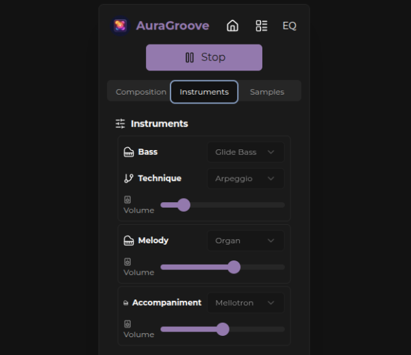 Панель инструментов AuraGroove Панель инструментов AuraGroove