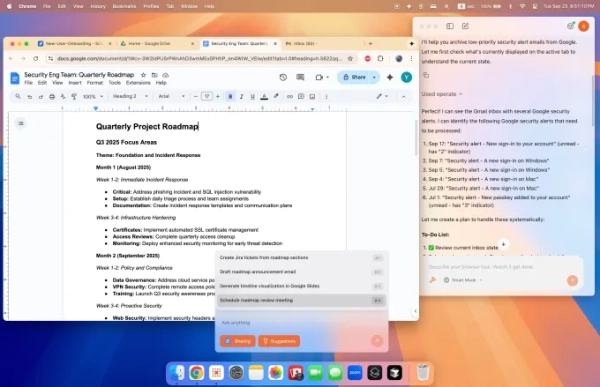 Композитные агенты получают поддержку NFDG — кроссбраузерный агент для автоматизации задач 2 Скриншот, показывающий, как Composite помогает пользователю выполнять задачи с помощью агентов ИИ.