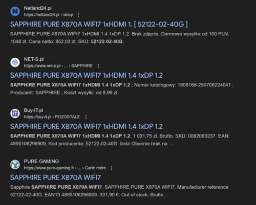 Материнская плата SAPPHIRE PURE X870A WIFI 7 близка к глобальному запуску Материнская плата SAPPHIRE PURE X870A WIFI 7 близка к глобальному запуску