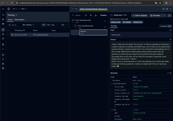 Интерфейс Langfuse
