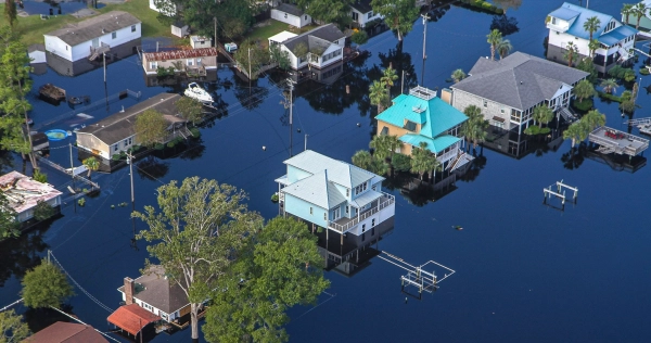 Затопленный прибрежный район.