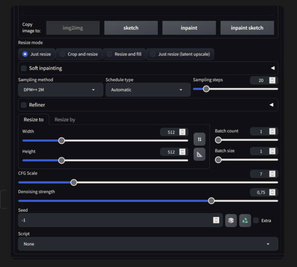 С помощью ползунка denoising вы контролируете, как сильно поменяется исходник С помощью ползунка denoising вы контролируете, как сильно поменяется исходник