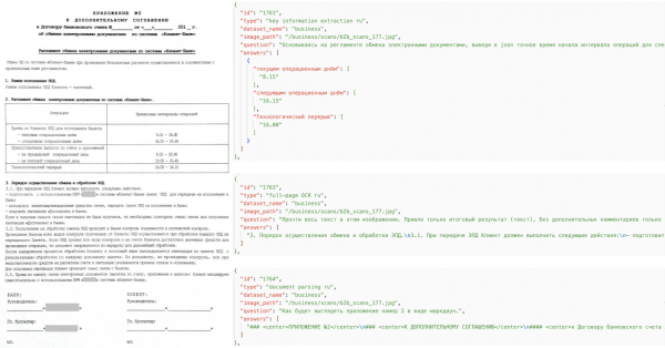 Пример контента. Скан текстового документа в бенчмарке имеет разрешение 1448x2048. Три задания к нему - извлечение ключевой информации, перевод в текст и перевод в markdown. Пример контента. Скан текстового документа в бенчмарке имеет разрешение 1448x2048. Три задания к нему - извлечение ключевой информации, перевод в текст и перевод в markdown.