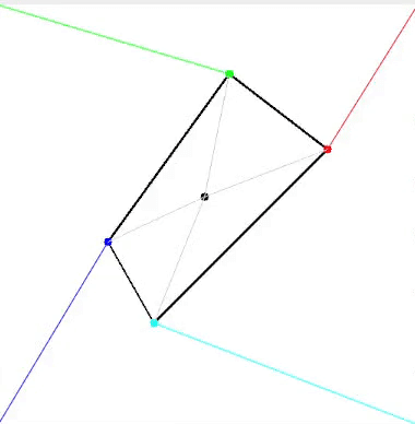 Применение классического компьютерного зрения для извлечения судоку 19 Анимированный вращающийся перекошенный четырехугольник с правильно назначенными углами с помощью метода назначения углов