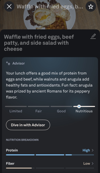 Meals экран в OURA и завтрак который я приготовил сам 😀 Meals экран в OURA и завтрак который я приготовил сам 😀