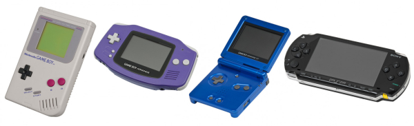 Портативные игровые консоли: Game Boy, Game Boy Advance, Game Boy Advance SP, PlayStation Portable