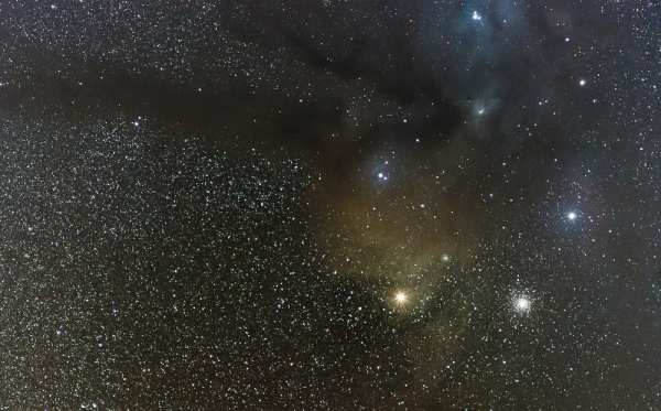 Антарес, скопление М4 и туманности комплекса Rho Ophiuchi, без телескопа, Canon FD 200/2.8 at 5.6 Антарес, скопление М4 и туманности комплекса Rho Ophiuchi, без телескопа, Canon FD 200/2.8 at 5.6