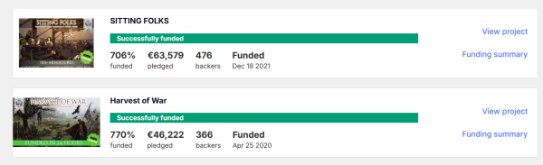 Успех на Kickstarter