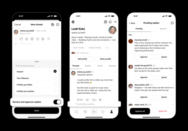 Threads теперь позволяет вам одобрять и фильтровать ваши ответы 2 3f7c9db1c4942bac93971d5d99730cee