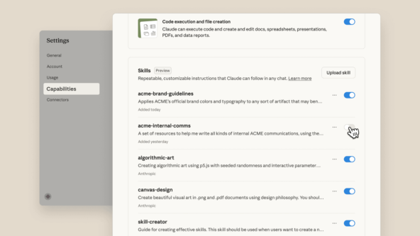 Anthropic запустила Claude Skills — можно создавать папки-«навыки» со скриптами и файлами, к которым бот будет проактивно обращаться при выполнении задач