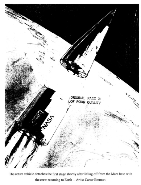 Шаттлы возвращали бы часть экипажа на корабль-циклер, доставляющий новую команду и припасы. Изображение: Картер Эммарт Шаттлы возвращали бы часть экипажа на корабль-циклер, доставляющий новую команду и припасы. Изображение: Картер Эммарт