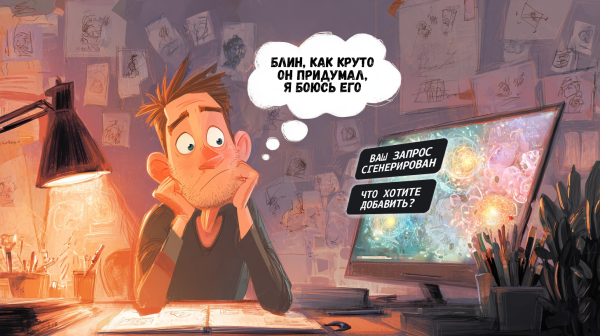 Черпаю вдохновения у ИИ, но его боюсь