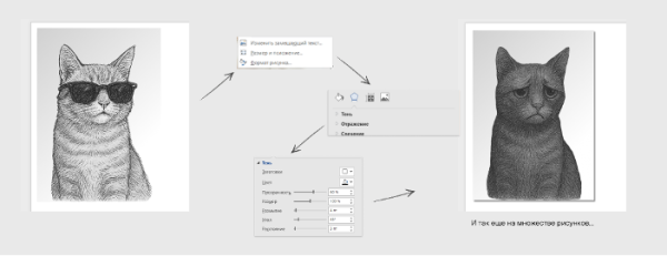 Рис. 1. Процесс наложения теней штатными средствами Word Рис. 1. Процесс наложения теней штатными средствами Word