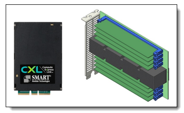 Модуль памяти SMART Modular Technologies E3.S CXL и дополнительная плата на 8 DIMM Модуль памяти SMART Modular Technologies E3.S CXL и дополнительная плата на 8 DIMM
