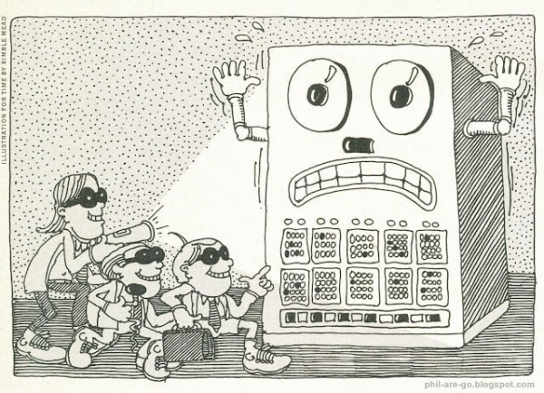 Карикатура на юных хакеров из статьи в TIME, 1981 год