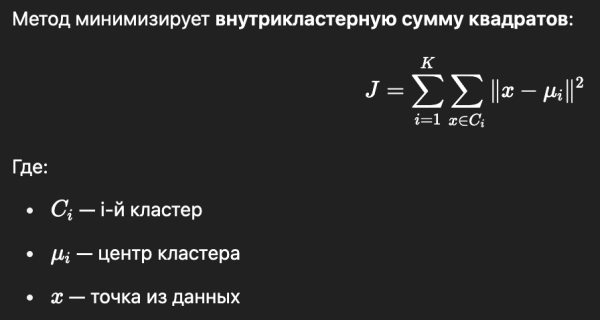 внутрикластерная дисперсия внутрикластерная дисперсия