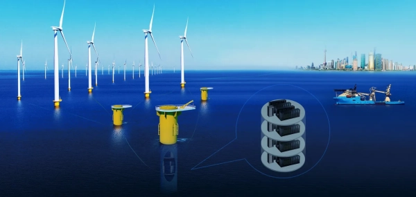 Китай приступает к строительству первого в мире подводного центра обработки данных на основе ветроэнергетики 2 Подводный центр обработки данных использует морскую воду в качестве естественной системы охлаждения. Иллюстрация: Shanghai Hailanyun Technology