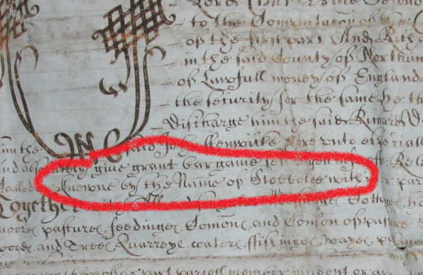 «…comonly Called or known by the name of Stobbelee…» «…comonly Called or known by the name of Stobbelee…»