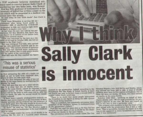 Как вероятность 1 к 73 000 000 стала приговором для матери двух младенцев: дело Салли Кларк