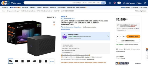 eGPU GIGABYTE AORUS RTX 5090 AI BOX появилась в магазинах с ценником $3000 eGPU GIGABYTE AORUS RTX 5090 AI BOX появилась в магазинах с ценником $3000
