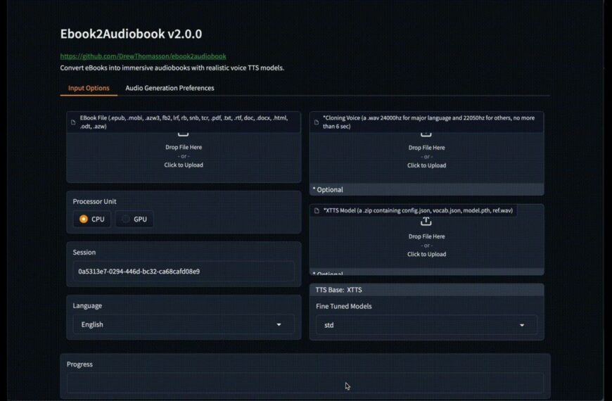 Превращаем любую книгу в аудиокнигу Вышла нейронка Ebook2audiobook. Поддерживает 107…