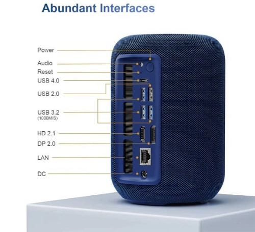 Мини-ПК GTBOX T1 выполнен в виде портативной колонки