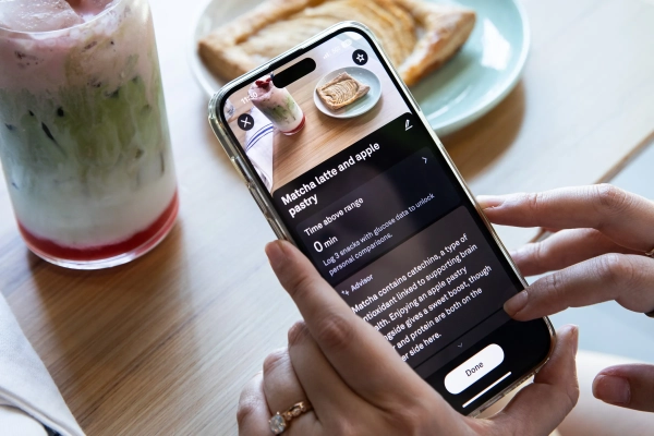 Анализ еды с помощью Oura Advisor крупным планом