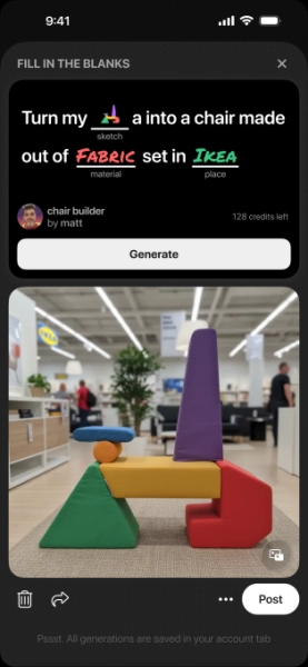 Mixup — это новое приложение в стиле Mad Libs для создания изображений с помощью ИИ из фотографий, текста и рисунков. 2 0dfe016b8b966a3351baa5c95517992c