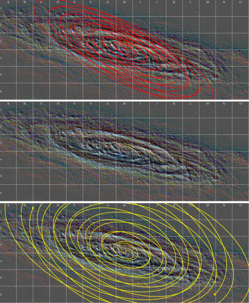 Рис. 24. Спирали спутников СМЧД Y2 (вверху) и Y3 (внизу). Рис. 24. Спирали спутников СМЧД Y2 (вверху) и Y3 (внизу).