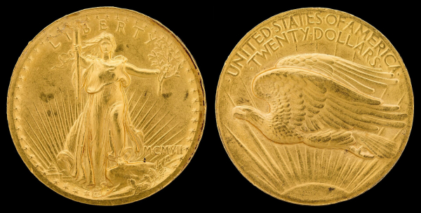 Double Eagle/ Золотой орел (монета номиналом в 20 долларов), 1907 год