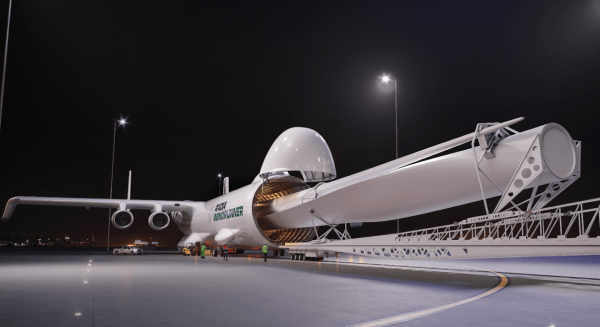 Инновационная система заточена только под одну задачу — работу с лопастями ветровых генераторов. Так происходит загрузка в аэропорту