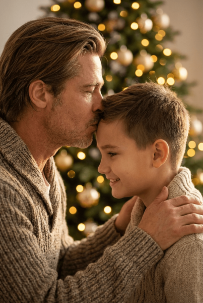 Семейная новогодняя фотосессия с помощью нейросети