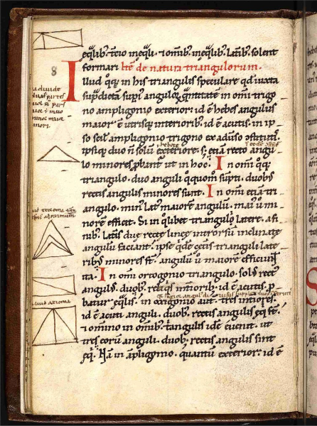 Страница из трактата Герберта Аврилакского De geometria, несведующий человек вполне мог принять подобные схемы за знаки чернокнижника