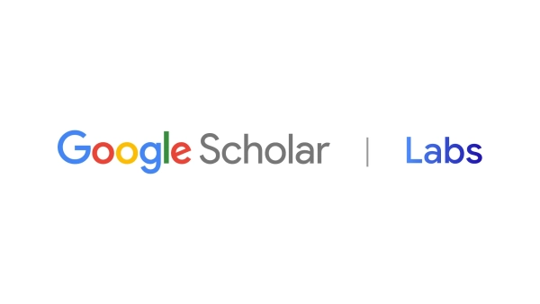 Логотип Google Scholar Labs на белом фоне.