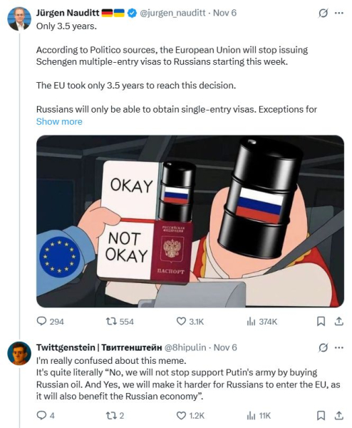 Если честно, по Твиттеру создается ощущение, что у европейцев есть определенные проблемы с пониманием смысла мемов, которые они постят