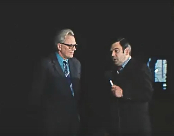 Первый начальник «Горметростроя» Д. Н. Иванов даёт интервью на Ленинской