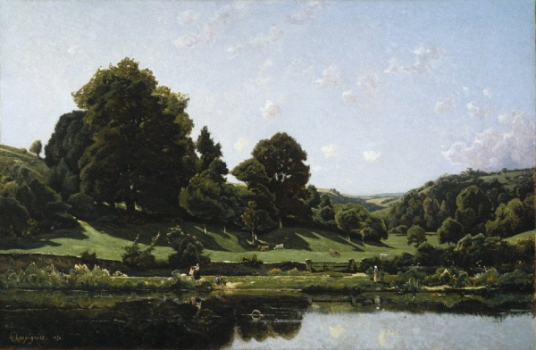 Барбизонская школа. Анри Жозеф Арпиньи. «Луг в Бурбонэ. Утро», 1876 Барбизонская школа. Анри Жозеф Арпиньи. «Луг в Бурбонэ. Утро», 1876