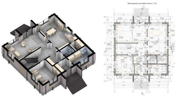 Это не просто 3D-картинка с 2D чертежами, а цифровой двойник, где каждая стена, окно, труба — это объект с характеристиками. Кстати, программу разработала та же компания, что создала AutoCAD.