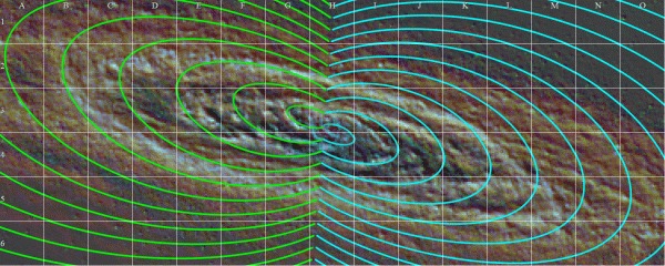 Рис. 7. Спираль спутника Z2. Анимированный вариант сравнения. Рис. 7. Спираль спутника Z2. Анимированный вариант сравнения.