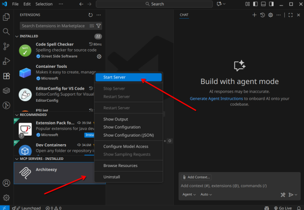 Запуск MCP-сервера в VS Code Запуск MCP-сервера в VS Code