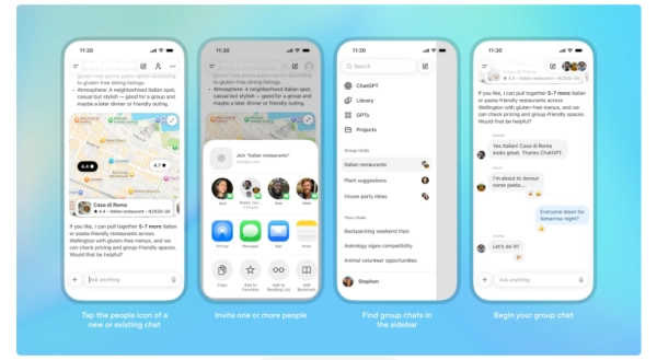 ChatGPT запускает пилотные групповые чаты в Японии, Новой Зеландии, Южной Корее и Тайване