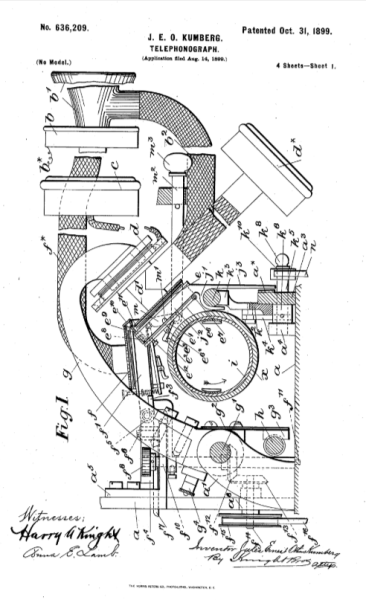 Патент на «Телефонограф»